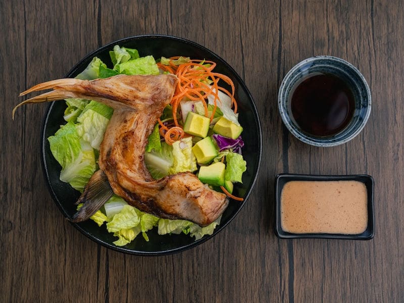 Hamachi Kama, domo salad at Domo Cafe