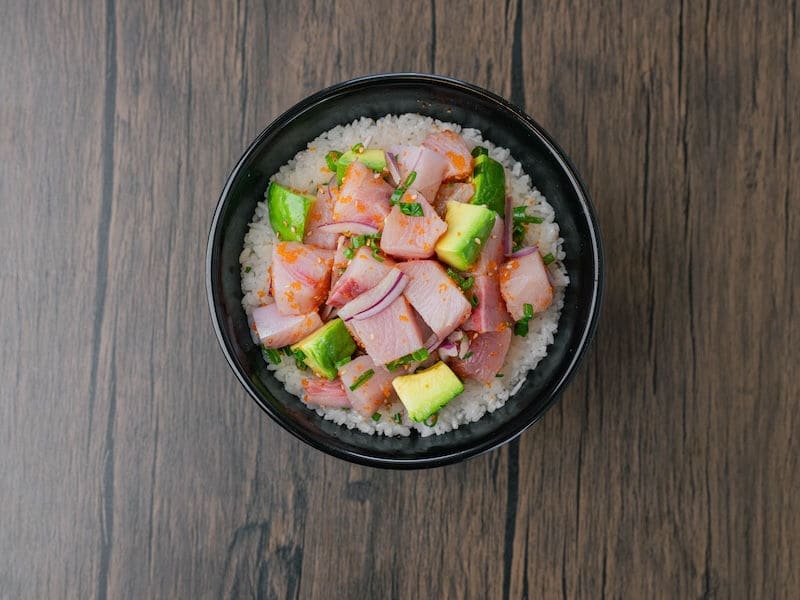 Hamachi Poke, poke at Domo Cafe