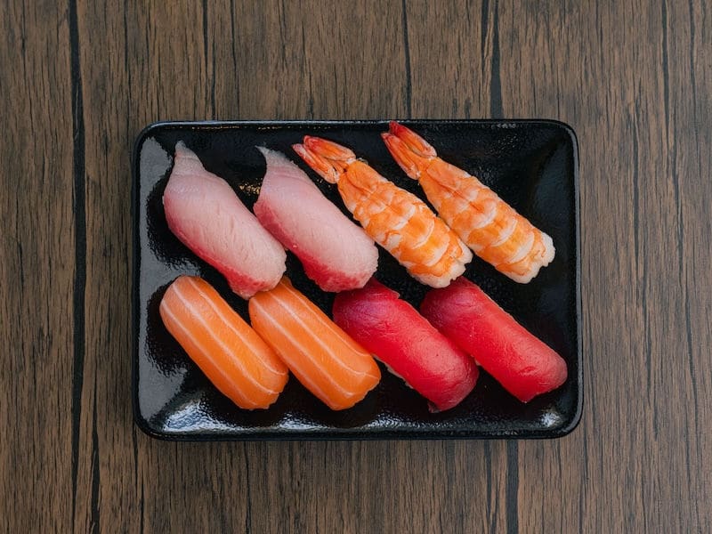 Salmon + Ahi + Hamachi + Ebi, sets at Domo Cafe