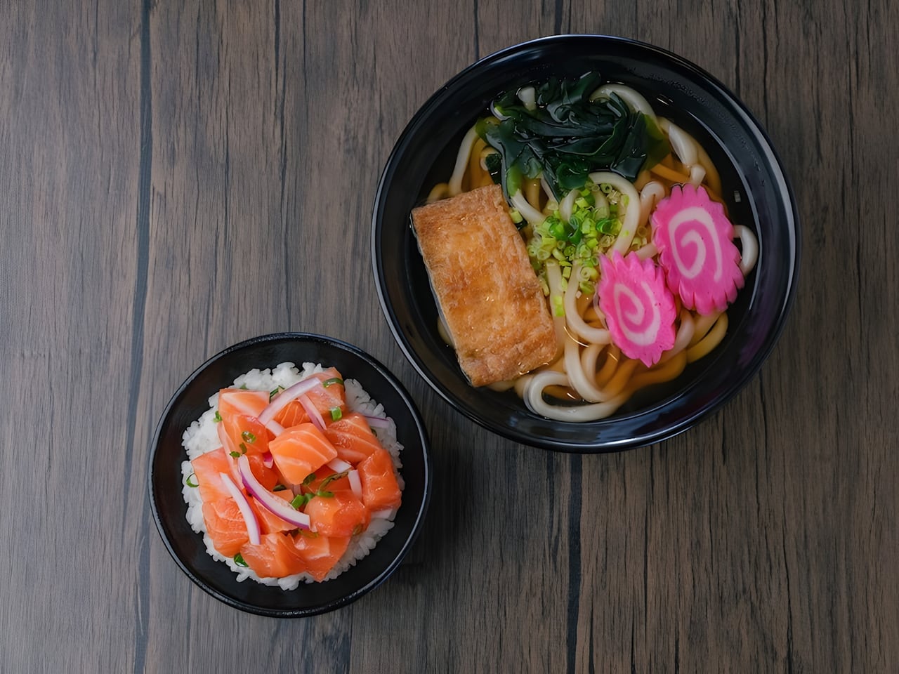 Udon + Salmon from Domo Cafe