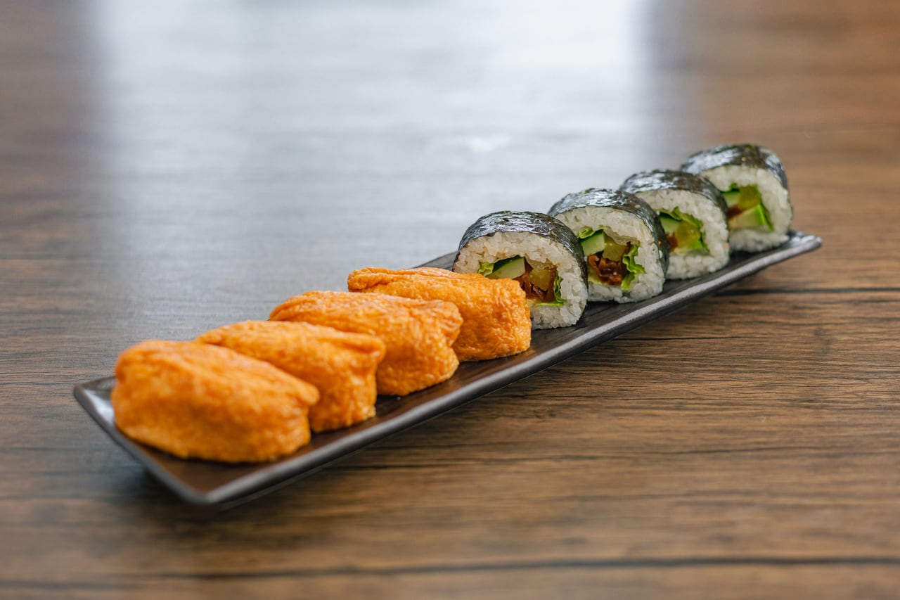 Vegetarian + Inari, rolls at Domo Cafe
